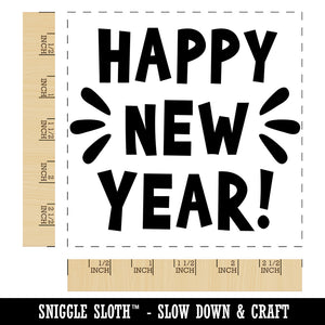 Happy New Year Square Rubber Stamp for Stamping Crafting