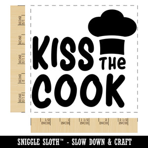 Kiss the Cook Cooking Chef Square Rubber Stamp for Stamping Crafting