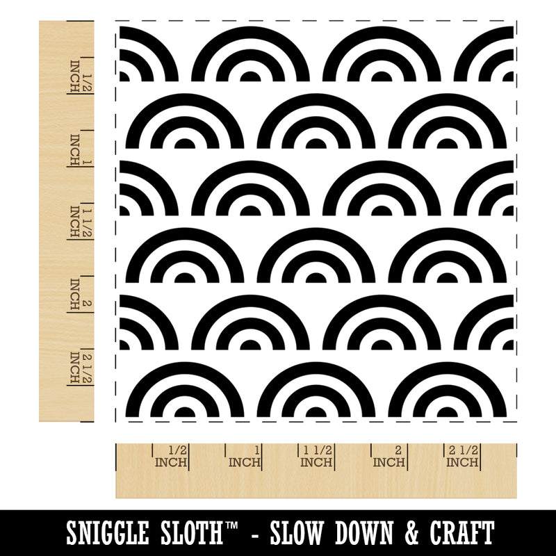 Rainbow Pattern Square Rubber Stamp for Stamping Crafting