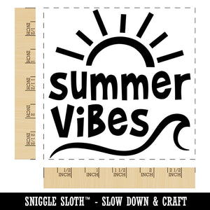 Summer Vibes Square Rubber Stamp for Stamping Crafting