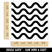 Wavy Line Pattern Square Rubber Stamp for Stamping Crafting