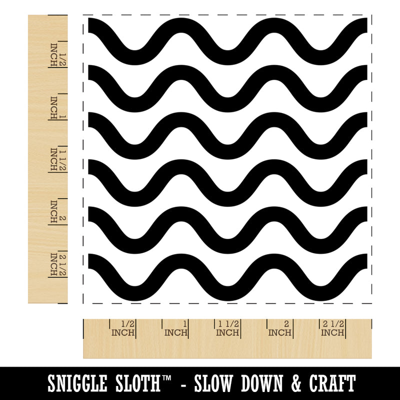 Wavy Line Pattern Square Rubber Stamp for Stamping Crafting