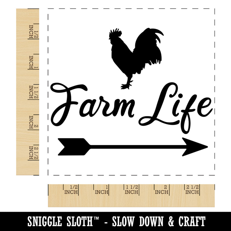 Farm Life Rooster Arrow Weathervane Square Rubber Stamp for Stamping Crafting