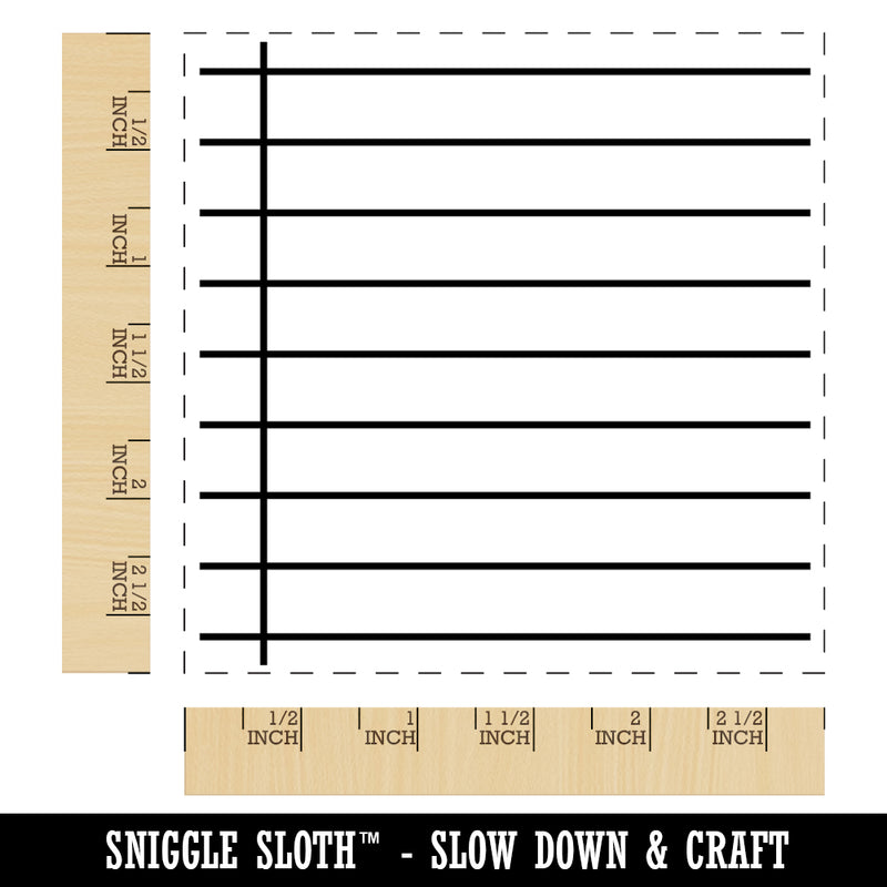 Notebook Lines Square Rubber Stamp for Stamping Crafting