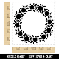 Apple Wreath Fall Square Rubber Stamp for Stamping Crafting