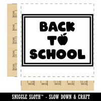 Back to School Text Apple Square Rubber Stamp for Stamping Crafting