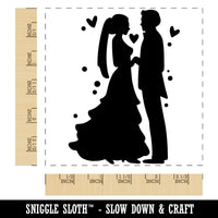 Bride and Groom Wedding Silhouette Square Rubber Stamp for Stamping Crafting