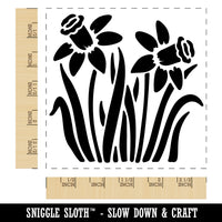 Daffodil Flowers Square Rubber Stamp for Stamping Crafting