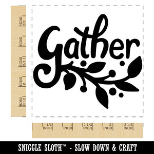 Gather Pretty Foliage Autumn Fall Harvest Square Rubber Stamp for Stamping Crafting