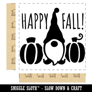 Happy Fall Pumpkin Gnome Square Rubber Stamp for Stamping Crafting