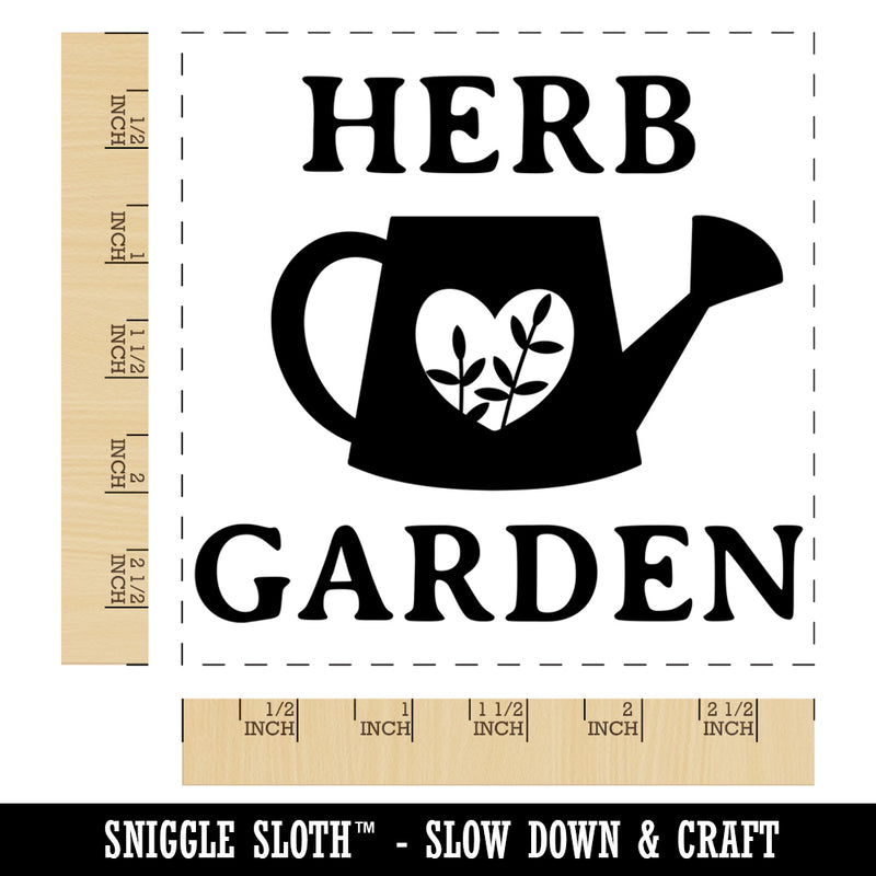 Herb Garden Watering Can Square Rubber Stamp for Stamping Crafting