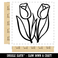 Spring Summer Tulips Square Rubber Stamp for Stamping Crafting