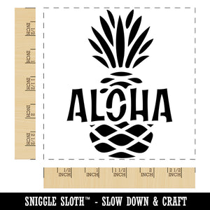 Aloha Pineapple Tropical Fruit Hawaii Square Rubber Stamp for Stamping Crafting