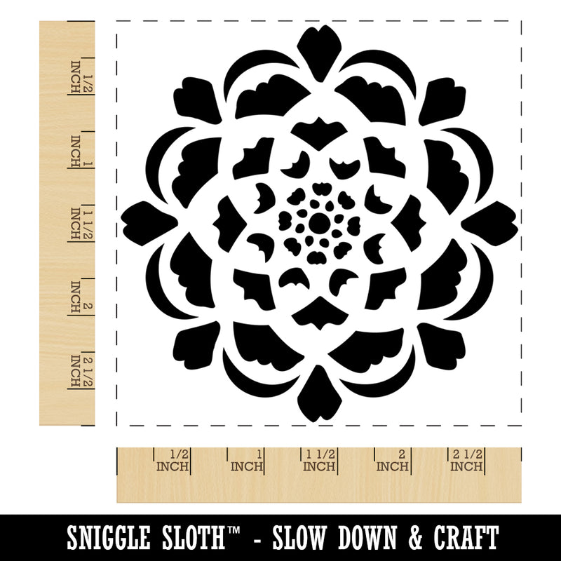 Geometric Artichoke Flower Top Square Rubber Stamp for Stamping Crafting