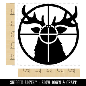 Hunting Hunter Deer in Crosshair Square Rubber Stamp for Stamping Crafting