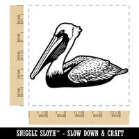 Brown Pelican Square Rubber Stamp for Stamping Crafting