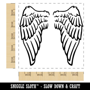 Folded Angel Wings Feathers Square Rubber Stamp for Stamping Crafting