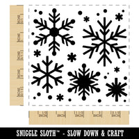 Christmas Snowflakes Square Rubber Stamp for Stamping Crafting