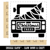 Christmas Tree Truck Square Rubber Stamp for Stamping Crafting