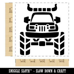 Monster Truck with Bull Horns Square Rubber Stamp for Stamping Crafting