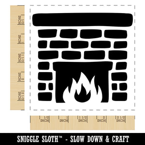 Stone Brick Fireplace Square Rubber Stamp for Stamping Crafting