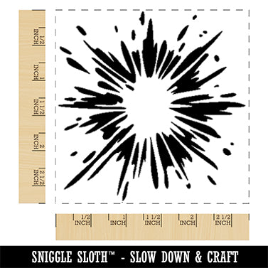 Explosion Splash Streaks Square Rubber Stamp for Stamping Crafting