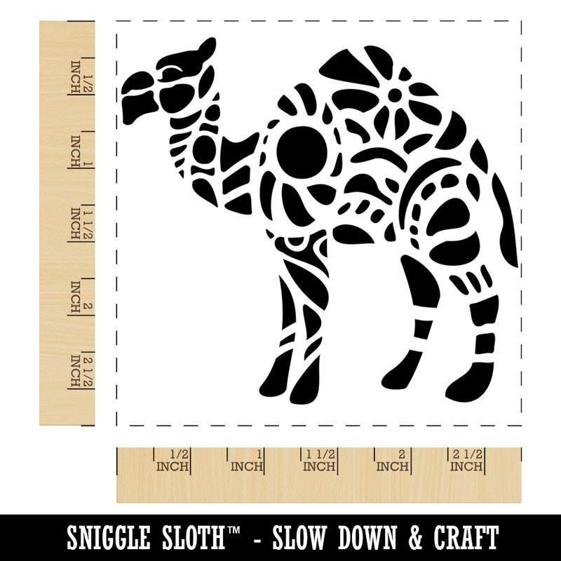 Intricate Dromedary Arabian Camel Square Rubber Stamp for Stamping Crafting