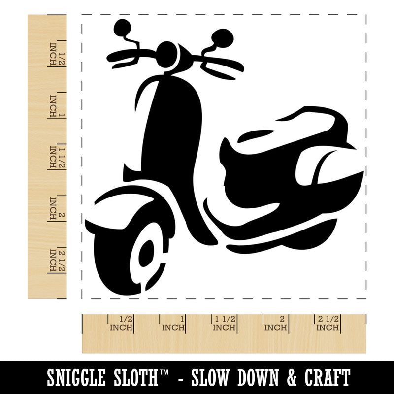 Moped Motor Scooter Motorcycle Vehicle Square Rubber Stamp for Stamping Crafting