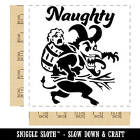 Naughty Impish Krampus Christmas Monster Demon Devil Square Rubber Stamp for Stamping Crafting