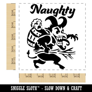 Naughty Impish Krampus Christmas Monster Demon Devil Square Rubber Stamp for Stamping Crafting