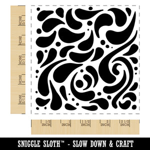 Swirling Water Droplets Abstract Pattern Square Rubber Stamp for Stamping Crafting