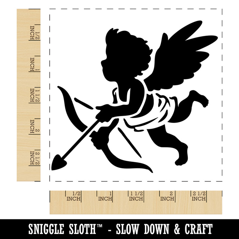 Valentine Cherub Cupid with Bow and Arrow Square Rubber Stamp for Stamping Crafting