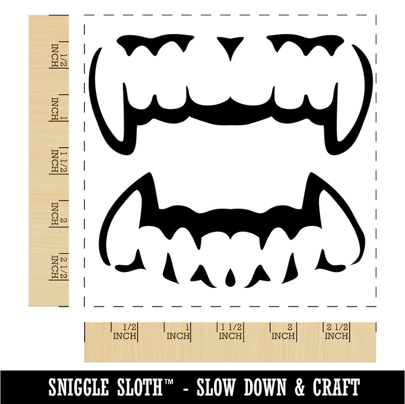 Vampire Teeth Fangs Jaws Mouth Halloween Square Rubber Stamp for Stamping Crafting