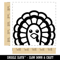 Peeking Turkey Thanksgiving Square Rubber Stamp for Stamping Crafting