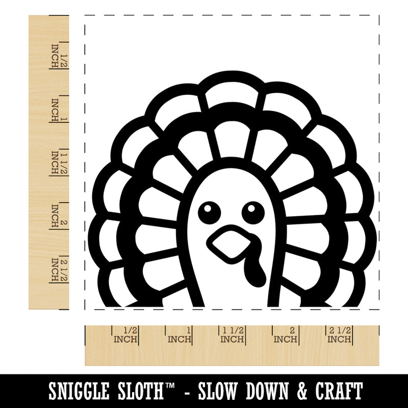 Peeking Turkey Thanksgiving Square Rubber Stamp for Stamping Crafting