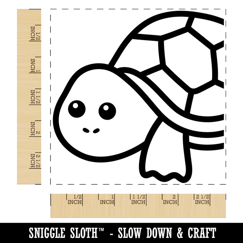 Peeking Turtle Square Rubber Stamp for Stamping Crafting