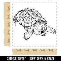 Alligator Snapping Turtle Square Rubber Stamp for Stamping Crafting