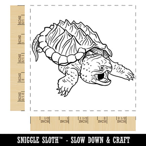 Alligator Snapping Turtle Square Rubber Stamp for Stamping Crafting