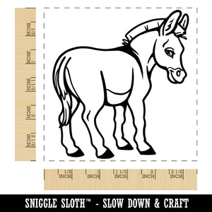 Donkey Looking Over Shoulder Butt Square Rubber Stamp for Stamping Crafting