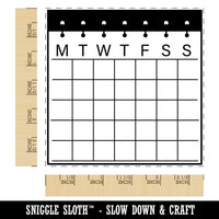 Blank Calendar with Notebook Rings Monday Start Square Rubber Stamp for Stamping Crafting