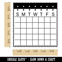 Blank Calendar with Notebook Rings Sunday Start Square Rubber Stamp for Stamping Crafting