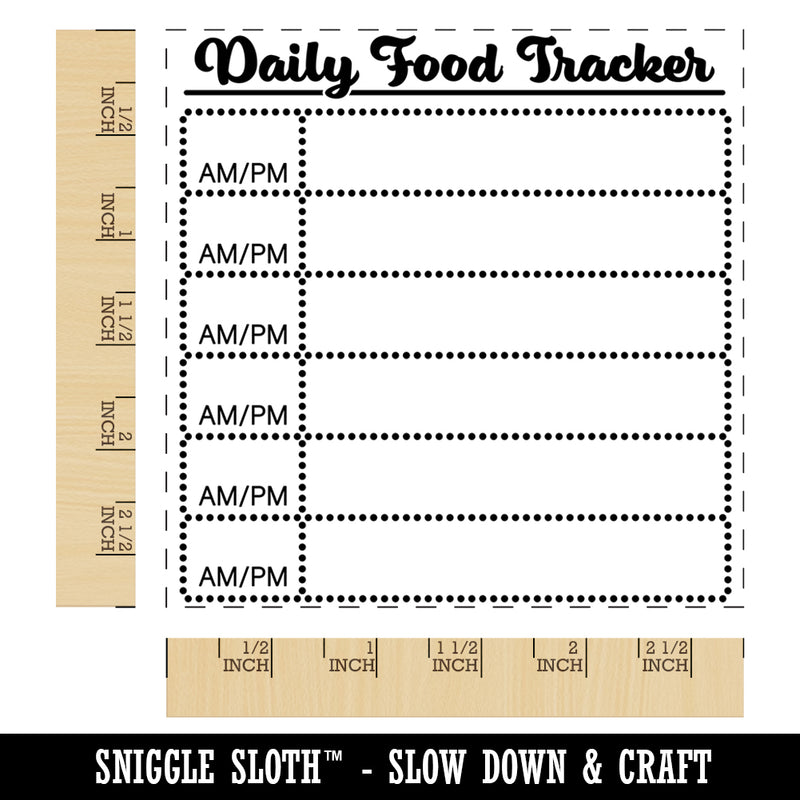 Daily Food Meal Tracker Square Rubber Stamp for Stamping Crafting