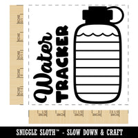 Hydration Tracker Water Bottle Fitness Health Square Rubber Stamp for Stamping Crafting