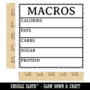 Macro Tracker Calories Fats Carbs Sugar Protein Square Rubber Stamp for Stamping Crafting