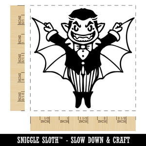 Cartoon Vampire Man Halloween Dracula Square Rubber Stamp for Stamping Crafting