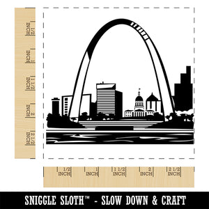 St Louis Gateway Arch Missouri Landmark Square Rubber Stamp for Stamping Crafting