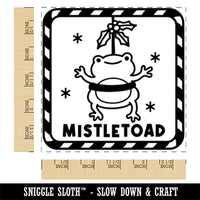 Christmas Mistletoe Mistletoad Pun Square Rubber Stamp for Stamping Crafting