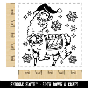 Fabulous Holiday Christmas Alpaca Square Rubber Stamp for Stamping Crafting