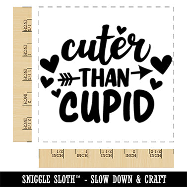 Cuter Than Cupid Valentine's Day Square Rubber Stamp for Stamping Crafting