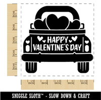 Happy Valentine's Day Truck Square Rubber Stamp for Stamping Crafting